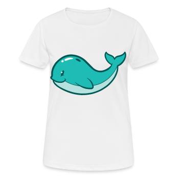 Bébé, Baleine, Poisson, Mammifères Marins, Enfants, Enfant En Bas Âge - T-shirt respirant Femme - blanc - Devant - AI Model Female 172 dark (172cm)