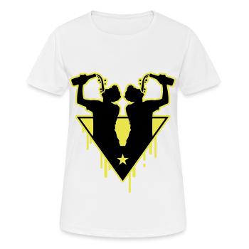 Drinker Team Bottle - Women's Breathable T-Shirt - white - Front - AI Model Female 172 dark (172cm)