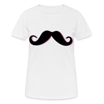 Funky Mustache - Frauen T-Shirt atmungsaktiv - Weiß - Vorne - AI Model Female 172 dark (172cm)