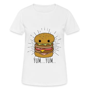 Drôle de nourriture Foodist Foodie hamburger cadeau - T-shirt respirant Femme - blanc - Devant - AI Model Female 172 dark (172cm)