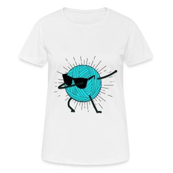 Funny knitting needle wool wool yarn crocheting - Women's Breathable T-Shirt - white - Front - AI Model Female 172 dark (172cm)