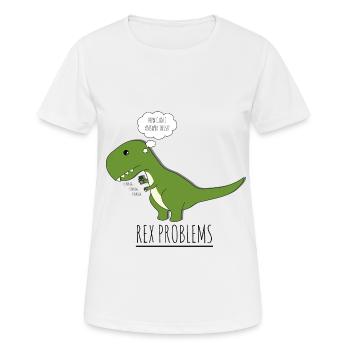 T-Rex Dinosaurier Fleischfresser Telefon Geschenk - Frauen T-Shirt atmungsaktiv - Weiß - Vorne - AI Model Female 172 dark (172cm)