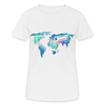 Traveling the World - Travel Vacation World Map - Women's Breathable T-Shirt - white - Front - AI Model Female 172 dark (172cm)