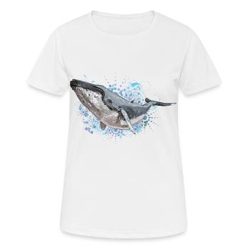 Baleine à bosse - T-shirt respirant Femme - blanc - Devant - AI Model Female 172 dark (172cm)