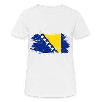 Bosnia and Herzegovina flag - Women's Breathable T-Shirt - white - Front - AI Model Female 172 dark (172cm)