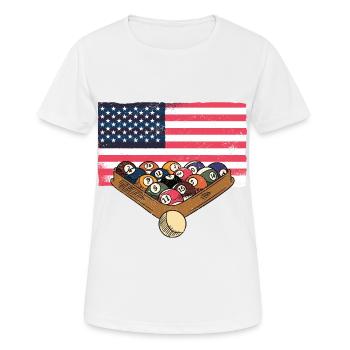 Billard - Frauen T-Shirt atmungsaktiv - Weiß - Vorne - AI Model Female 172 dark (172cm)