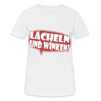 Lächeln und Winken - Frauen T-Shirt atmungsaktiv - Weiß - Vorne - AI Model Female 172 dark (172cm)