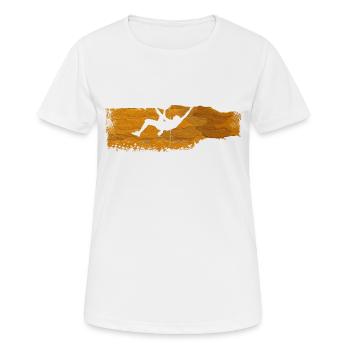 extreme climbing :: Extrem Klettern - Frauen T-Shirt atmungsaktiv - Weiß - Vorne - AI Model Female 172 dark (172cm)