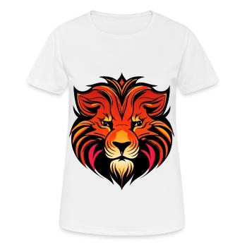 mächtiger Löwenkopf farbig - Frauen T-Shirt atmungsaktiv - Weiß - Vorne - AI Model Female 172 dark (172cm)