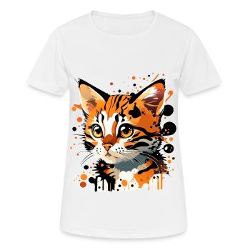 getigertes Kätzchen - Frauen T-Shirt atmungsaktiv - Weiß - Vorne - AI Model Female 172 dark (172cm)