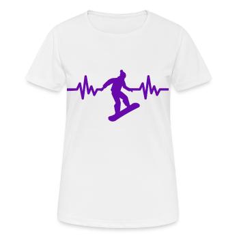 Heartbeat Snowboard - Sports d’hiver Piste de neige - T-shirt respirant Femme - blanc - Devant - AI Model Female 172 dark (172cm)