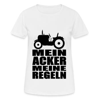 Mein Acker meine Regeln. Landwirtschaft Bauer - Frauen T-Shirt atmungsaktiv - Weiß - Vorne - AI Model Female 172 dark (172cm)