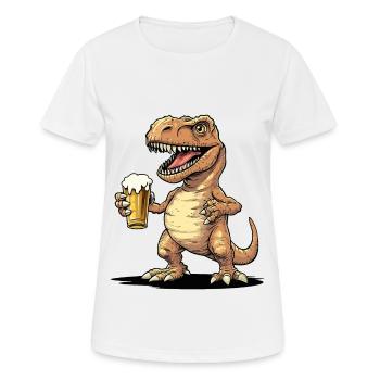 Dinosaur Beer Dino T-Rex Beer Glass Pils Funny - Women's Breathable T-Shirt - white - Front - AI Model Female 172 dark (172cm)