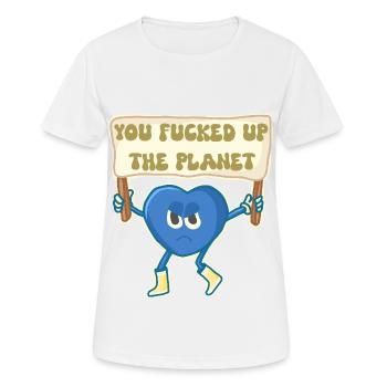 Climat activiste mascotte retro - T-shirt respirant Femme - blanc - Devant - AI Model Female 172 dark (172cm)