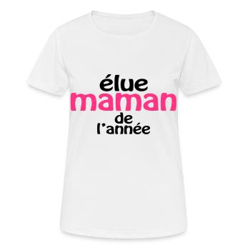 Maman de l'année (2c) - Frauen T-Shirt atmungsaktiv - Weiß - Vorne - AI Model Female 172 dark (172cm)