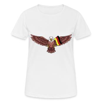 Adler Tor Deutschland Fahne Fantasy Länder Fußball - Frauen T-Shirt atmungsaktiv - Weiß - Vorne - AI Model Female 172 dark (172cm)