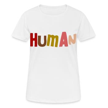 Justice humaine contre le racisme Humain - T-shirt respirant Femme - blanc - Devant - AI Model Female 172 dark (172cm)