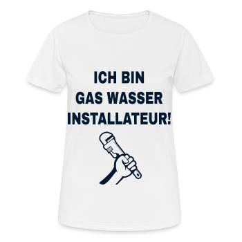 Gas Wasser Scheiße - Frauen T-Shirt atmungsaktiv - Weiß - Vorne - AI Model Female 172 dark (172cm)