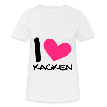 Ich liebe Kacken - Frauen T-Shirt atmungsaktiv - Weiß - Vorne - AI Model Female 172 dark (172cm)