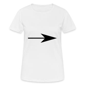 Right arrow - Women's Breathable T-Shirt - white - Front - AI Model Female 172 dark (172cm)