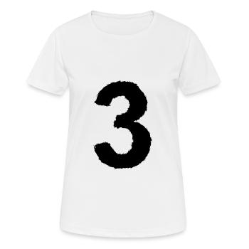 3 - Frauen T-Shirt atmungsaktiv - Weiß - Vorne - AI Model Female 172 dark (172cm)