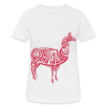 Alpaca Tribal Tattoo - Women's Breathable T-Shirt - white - Front - AI Model Female 172 dark (172cm)