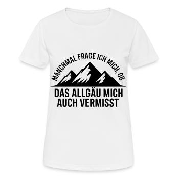 Je me demande si l’Allgäu ne me manque pas ! - T-shirt respirant Femme - blanc - Devant - AI Model Female 172 dark (172cm)