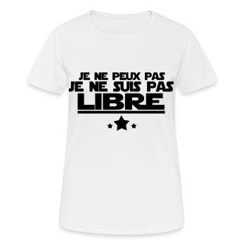 je ne suis pas libre - T-shirt respirant Femme - blanc - Devant - AI Model Female 172 dark (172cm)