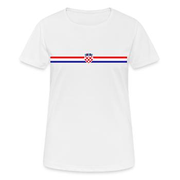 Kroatien Flagge Linie Herz Dekor - Frauen T-Shirt atmungsaktiv - Weiß - Vorne - AI Model Female 172 dark (172cm)