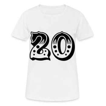 20 - Number - Number - Women's Breathable T-Shirt - white - Front - AI Model Female 172 dark (172cm)