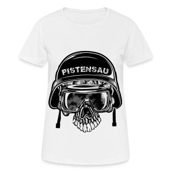 Pistensau Totenkopf Abfahrt Ski Urlaub - Frauen T-Shirt atmungsaktiv - Weiß - Vorne - AI Model Female 172 dark (172cm)