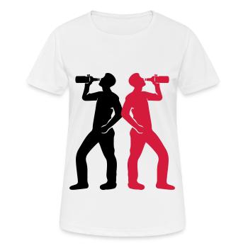 Drinker Beer Silhouette - Women's Breathable T-Shirt - white - Front - AI Model Female 172 dark (172cm)