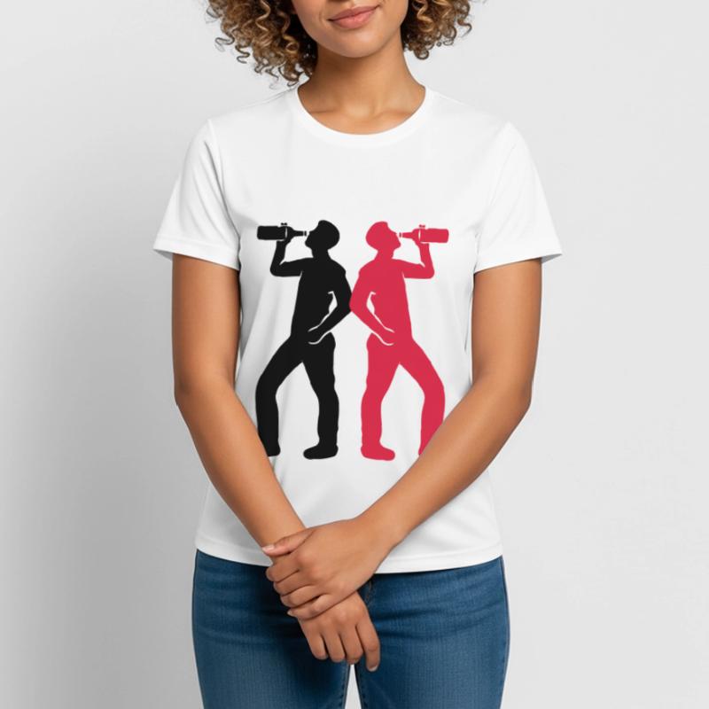 Trinker Bier Silhouette Frauen T-Shirt atmungsaktiv