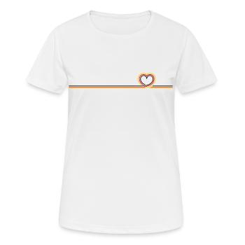 Deutschland Banner mit Herz - dezentes Motiv vorne - Frauen T-Shirt atmungsaktiv - Weiß - Vorne - AI Model Female 172 dark (172cm)