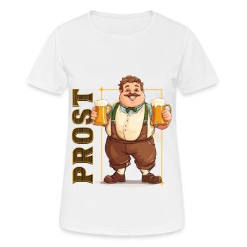 Chope à bière Chope de masse Cheers Booze Lederhosen - T-shirt respirant Femme - blanc - Devant - AI Model Female 172 dark (172cm)