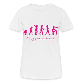 The evolution of gymnastics and gymnastics - Women's Breathable T-Shirt - white - Front - AI Model Female 172 dark (172cm)