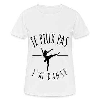 je peux pas j'ai danse classique danseuse humour - T-shirt respirant Femme - blanc - Devant - AI Model Female 172 dark (172cm)