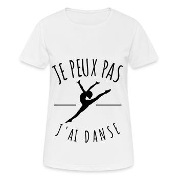 je peux pas j'ai danse classique danseuse humour - T-shirt respirant Femme - blanc - Devant - AI Model Female 172 dark (172cm)