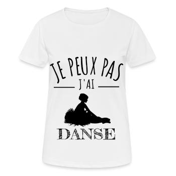 je peux pas j'ai danse classique danseuse humour - T-shirt respirant Femme - blanc - Devant - AI Model Female 172 dark (172cm)