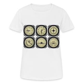 Flugzeug Pilot Fliegen Steuer Cockpit I Geschenk - Frauen T-Shirt atmungsaktiv - Weiß - Vorne - AI Model Female 172 dark (172cm)