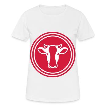 Rind Kopf - Frauen T-Shirt atmungsaktiv - Weiß - Vorne - AI Model Female 172 dark (172cm)