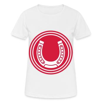 Hufeisen Symbol - Frauen T-Shirt atmungsaktiv - Weiß - Vorne - AI Model Female 172 dark (172cm)