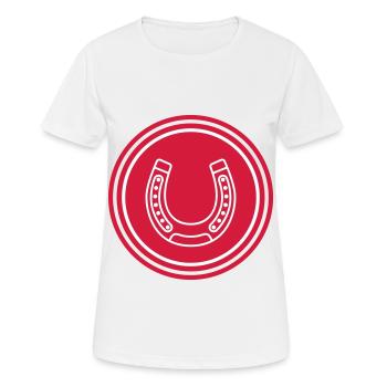 Hufeisen Icon - Frauen T-Shirt atmungsaktiv - Weiß - Vorne - AI Model Female 172 dark (172cm)