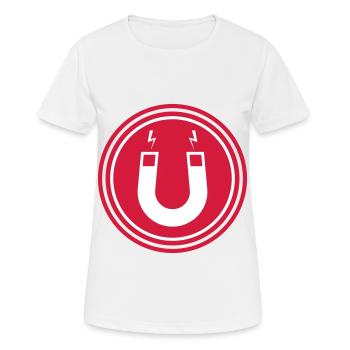 Hufeisen magnet - Frauen T-Shirt atmungsaktiv - Weiß - Vorne - AI Model Female 172 dark (172cm)