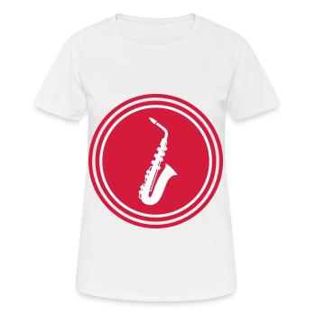 Symbole de trompette - T-shirt respirant Femme - blanc - Devant - AI Model Female 172 dark (172cm)