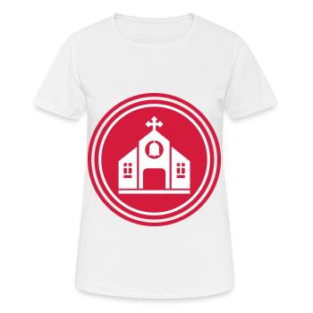 Foi de l’Église - T-shirt respirant Femme - blanc - Devant - AI Model Female 172 dark (172cm)