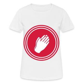 Symbole des mains - T-shirt respirant Femme - blanc - Devant - AI Model Female 172 dark (172cm)