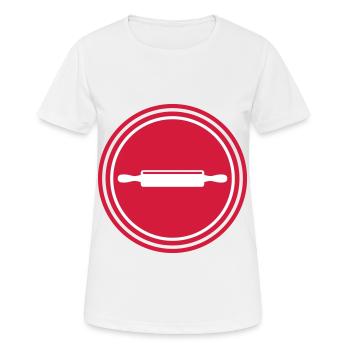 Küchenrolle Icon Nudelholz - Frauen T-Shirt atmungsaktiv - Weiß - Vorne - AI Model Female 172 dark (172cm)