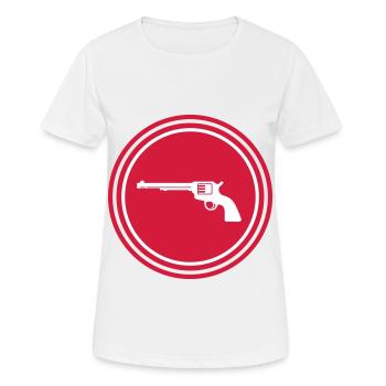 Weapon Icon Pistol - Women's Breathable T-Shirt - white - Front - AI Model Female 172 dark (172cm)