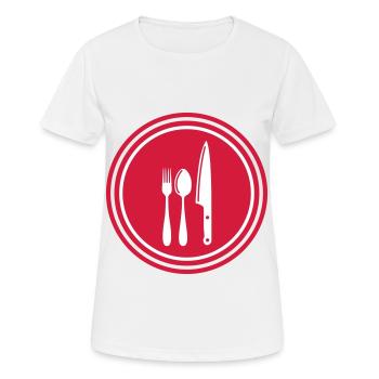 Fork cutlery - Women's Breathable T-Shirt - white - Front - AI Model Female 172 dark (172cm)